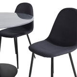 Kulatý jídelní stůl Estelle ø106 H75 - Černá / Černá + Polar Jídelní židle - Černé nohy - Černá Fabric_4