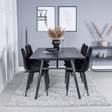 Elegantní rozšiřitelná černá kartáčovaná – 195*95+jídelní židle Polar Diamond – černé nohy – Black Velvet_6