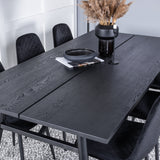 Elegantní rozšiřitelná černá kartáčovaná – 195*95+jídelní židle Polar Diamond – černé nohy – Black Velvet_6