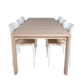 Posuvný rozkládací stůl - White Wash - 170+40+40cm +Jídelní židle Polly - Bílá / Přírodní _6