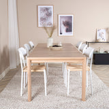Posuvný rozkládací stůl - White Wash - 170+40+40cm +Jídelní židle Polly - Bílá / Přírodní _6