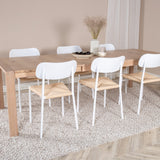 Posuvný rozkládací stůl - White Wash - 170+40+40cm +Jídelní židle Polly - Bílá / Přírodní _6