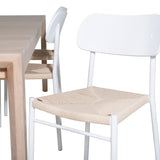 Posuvný rozkládací stůl - White Wash - 170+40+40cm +Jídelní židle Polly - Bílá / Přírodní _6