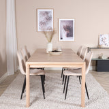 Posuvný rozkládací stůl - White Wash - 170+40+40cm +Jídelní židle Polar- Black le