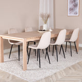 Posuvný rozkládací stůl - White Wash - 170+40+40cm +Jídelní židle Polar- Black le