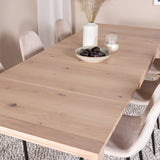 Posuvný rozkládací stůl - White Wash - 170+40+40cm +Jídelní židle Polar- Black le