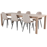 Posuvný rozkládací stůl - White Wash - 170+40+40cm +Jídelní židle Polar- Black le