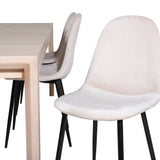 Posuvný rozkládací stůl - White Wash - 170+40+40cm +Jídelní židle Polar- Black le