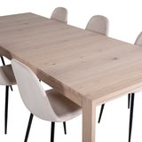 Posuvný rozkládací stůl - White Wash - 170+40+40cm +Jídelní židle Polar- Black le