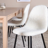 Posuvný rozkládací stůl - White Wash - 170+40+40cm +Jídelní židle Polar Fluff - B