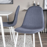 Jídelní stůl Polar 120 cm - Bílá Bílá+Jídelní židle Polar - Bílé Nohy - Modrá