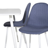 Jídelní stůl Polar 120 cm - Bílá Bílá+Jídelní židle Polar - Bílé Nohy - Modrá