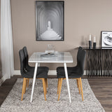 Polar Jídelní stůl 120 cm - White White +Windu Matstol - Ek-Look / Mörkgrå _4