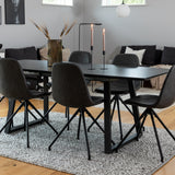 Inca Extentiontable - Černá deska / černé nohy + jídelní židle Polar s funkcí Spin