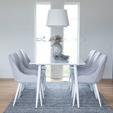 Polar Jídelní stůl 180 cm - Bílá deska / Bílé nohy+Plaza Jídelní židle - Bílá l