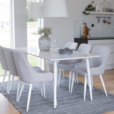 Polar Jídelní stůl 180 cm - Bílá deska / Bílé nohy+Plaza Jídelní židle - Bílá l