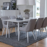 Polar Jídelní stůl 180 cm - Bílá deska / Bílé nohy+Plaza Jídelní židle - Bílá l