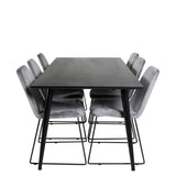 Dipp jídelní stůl - 180*90cm - Černá dýha / celé černé nohy + Muce Jídelní Cha