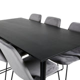 Dipp jídelní stůl - 180*90cm - Černá dýha / celé černé nohy + Muce Jídelní Cha