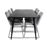 Dipp jídelní stůl - 180*90cm - Černá dýha / celé černé nohy + Muce Jídelní Cha