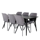 Dipp jídelní stůl - 180*90cm - Černá dýha / celé černé nohy +Gemma Dining Ch