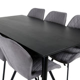 Dipp jídelní stůl - 180*90cm - Černá dýha / celé černé nohy +Gemma Dining Ch