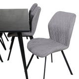 Dipp jídelní stůl - 180*90cm - Černá dýha / celé černé nohy +Gemma Dining Ch