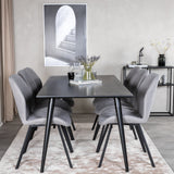 Dipp jídelní stůl - 180*90cm - Černá dýha / celé černé nohy +Gemma Dining Ch