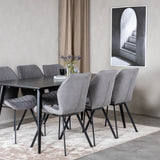 Dipp jídelní stůl - 180*90cm - Černá dýha / celé černé nohy +Gemma Dining Ch