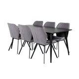 Dipp jídelní stůl - 180*90cm - Černá dýha / celé černé nohy +Gemma Dining Ch