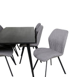 Dipp jídelní stůl - 180*90cm - Černá dýha / celé černé nohy +Gemma Dining Ch