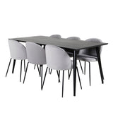 Dipp Jídelní stůl - 180*90cm - Černá dýha / celé černé nohy + Wrinkles Jídelna