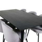 Dipp Jídelní stůl - 180*90cm - Černá dýha / celé černé nohy + Wrinkles Jídelna