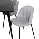 Dipp Jídelní stůl - 180*90cm - Černá dýha / celé černé nohy + Wrinkles Jídelna