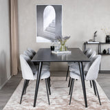 Dipp Jídelní stůl - 180*90cm - Černá dýha / celé černé nohy + Wrinkles Jídelna