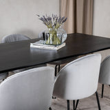 Dipp Jídelní stůl - 180*90cm - Černá dýha / celé černé nohy + Wrinkles Jídelna