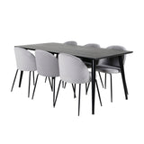 Dipp Jídelní stůl - 180*90cm - Černá dýha / celé černé nohy + Wrinkles Jídelna