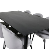 Dipp Jídelní stůl - 180*90cm - Černá dýha / celé černé nohy + Wrinkles Jídelna