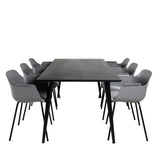 Dipp Jídelní stůl - 180*90cm - Černá dýha / celé černé nohy + Comfort Plastic