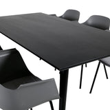 Dipp Jídelní stůl - 180*90cm - Černá dýha / celé černé nohy + Comfort Plastic