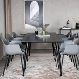 Dipp Jídelní stůl - 180*90cm - Černá dýha / celé černé nohy + Comfort Plastic