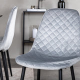 Jídelní stůl Dipp - 180*90cm - Černá dýha / celé černé nohy - Jídelní židle Polar Diamond - Černé nohy - Grey Velvet 6