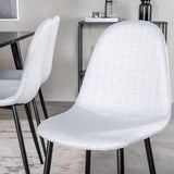 Jídelní stůl Dipp - 180*90cm - Černá dýha / celé černé nohy - Jídelní židle Polar - Černé nohy - Světle šedá látka 6