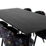 Dipp Jídelní stůl - 180*90cm - Černá dýha / celé černé nohy + Velvet Jídelní Ch