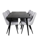 Dipp jídelní stůl - 180*90cm - Černá dýha / celé černé nohy +Velvet Deluxe Di