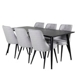Dipp jídelní stůl - 180*90cm - Černá dýha / celé černé nohy +Velvet Deluxe Di