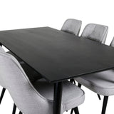 Dipp jídelní stůl - 180*90cm - Černá dýha / celé černé nohy +Velvet Deluxe Di