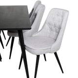 Dipp jídelní stůl - 180*90cm - Černá dýha / celé černé nohy +Velvet Deluxe Di