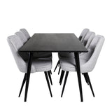 Dipp jídelní stůl - 180*90cm - Černá dýha / celé černé nohy +Velvet Deluxe Di