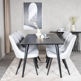 Dipp jídelní stůl - 180*90cm - Černá dýha / celé černé nohy +Velvet Deluxe Di